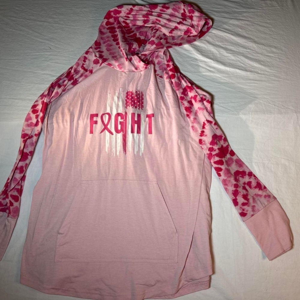 Long Sleeve Pink Breast Cancer LulaRoe Hoodie